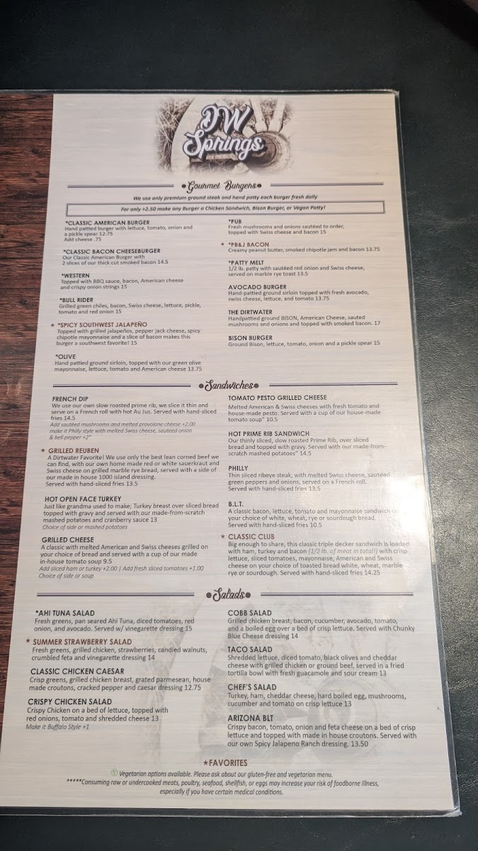 Menu Dirtwater Springs-1