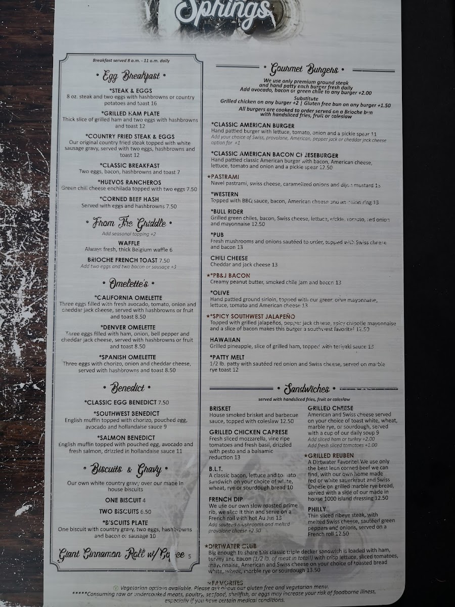 Menu Dirtwater Springs-9